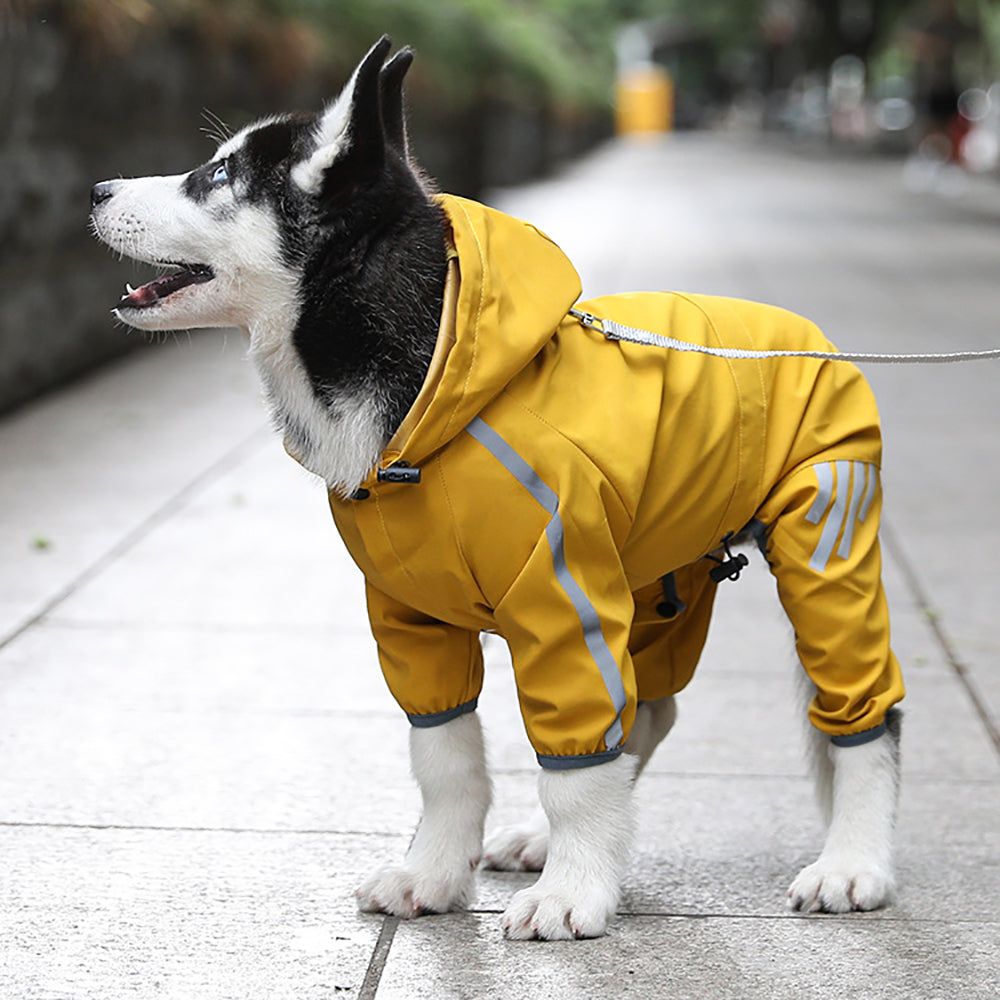 Dog Raincoat With Reflective, Waterproof Dog Rain Jacket With Hood