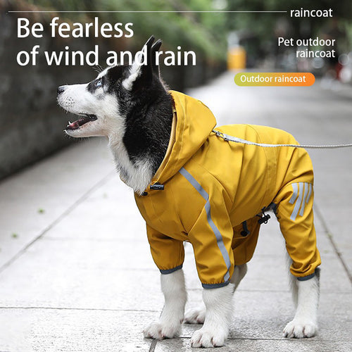 Dog Raincoat With Reflective, Waterproof Dog Rain Jacket With Hood