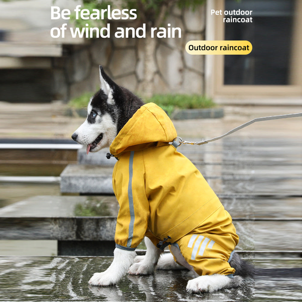 Dog Raincoat With Reflective, Waterproof Dog Rain Jacket With Hood