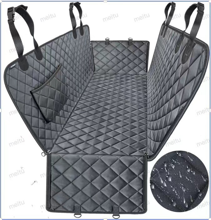 Waterproof Dog Car Rear Seat Cover with Pocket | Anti-Scratch Pet Mat for Cars, SUVs & Travel