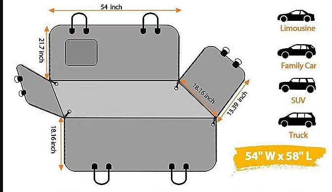 Waterproof Dog Car Rear Seat Cover with Pocket | Anti-Scratch Pet Mat for Cars, SUVs & Travel