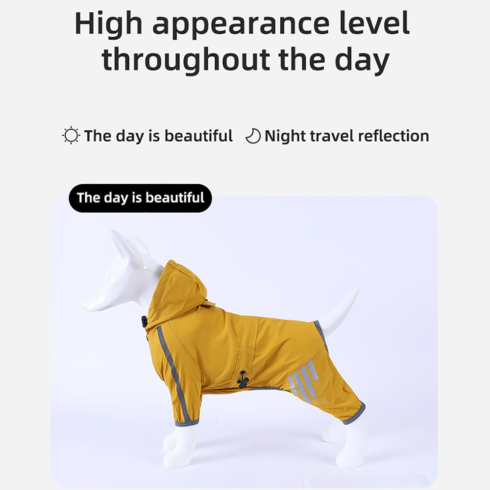 Dog Raincoat With Reflective, Waterproof Dog Rain Jacket With Hood